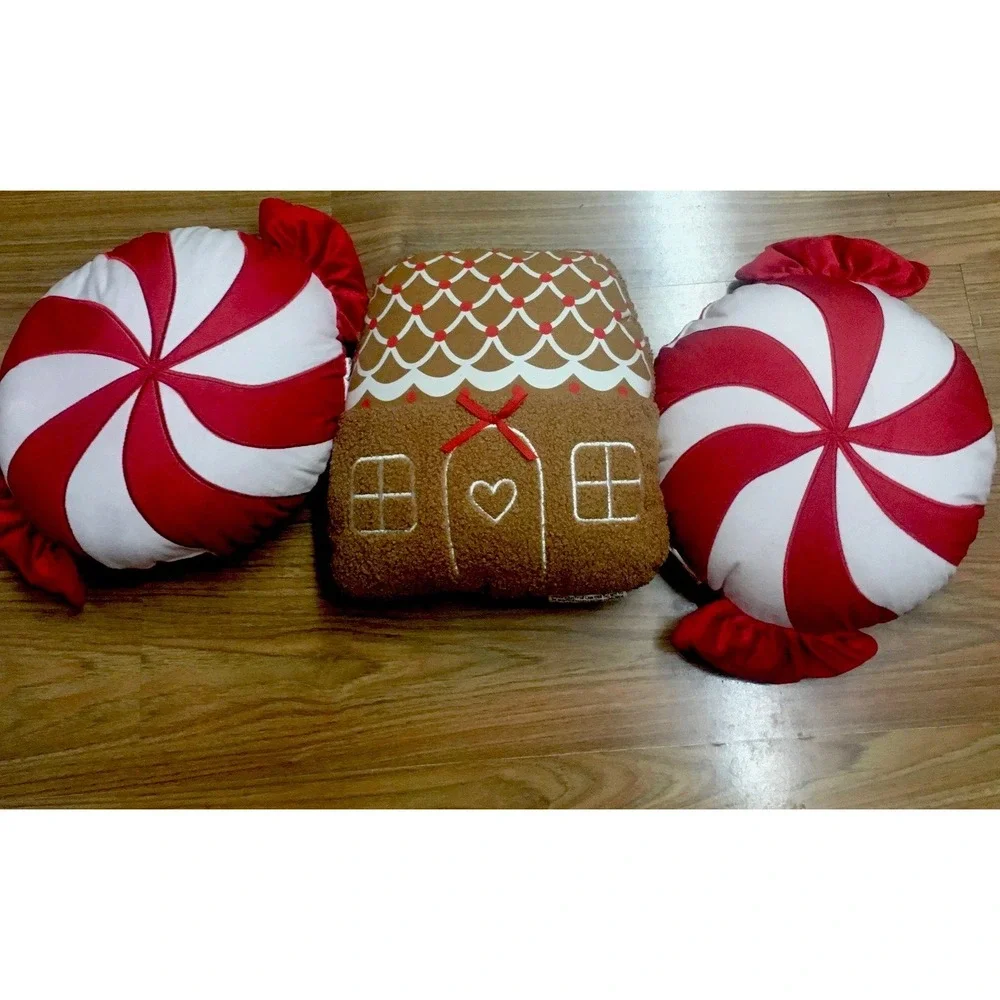 Gingerbread House and Peppermints Christmas Holiday Target Pillows